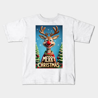 Merry Christmas - Reindeer Kids T-Shirt